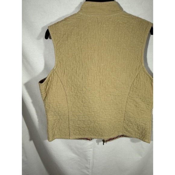 Eddie Bauer Tan Corduroy Best Floral Lining  Large EUC‎ - Picture 3 of 4